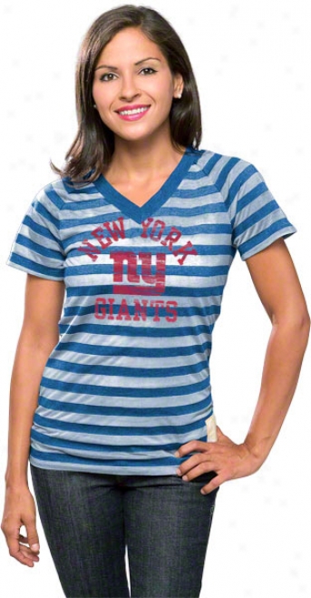 New York Giants Women's Retro Sport Burn Out Stripe T-shirt