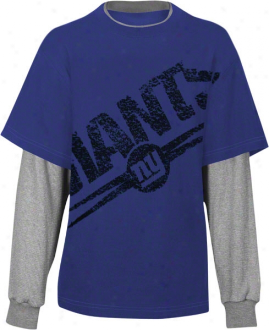 New York Giants Youth Toucheown Faux Layered Long Sleeve T-shirt