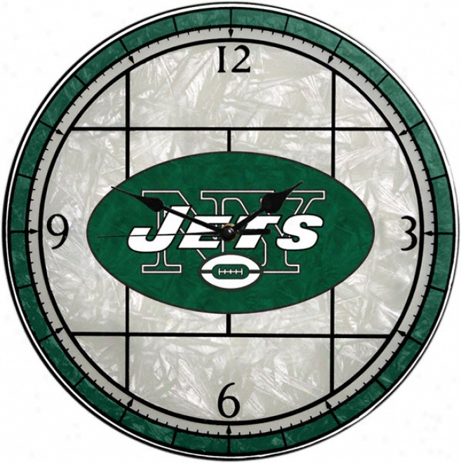 New York Jets 12in Glass Wall Clock