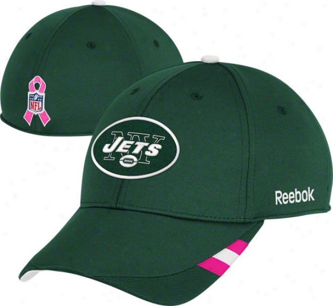 New York Jets 2011 Brrast Cancer Awareness Coaches Sideline Structured Flex Hat