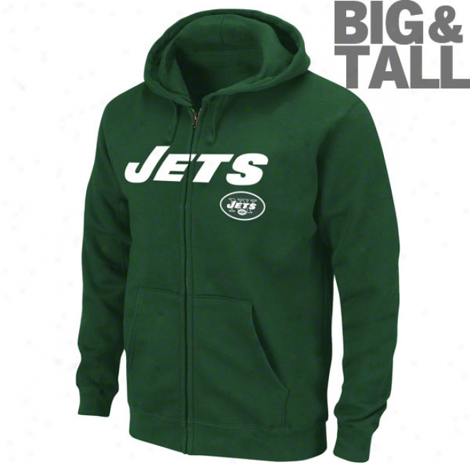 New York Jets Big & Tall Classic Heavyweight Ii Full-zip Hooded Swsatshirt