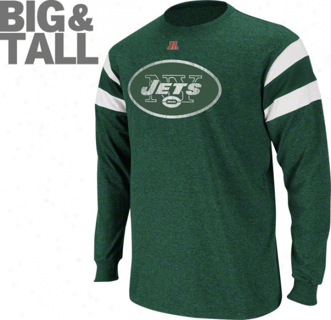 New York Jets Big & Tall Emd Of Line Iii Long Sleeve Jersey Shirt