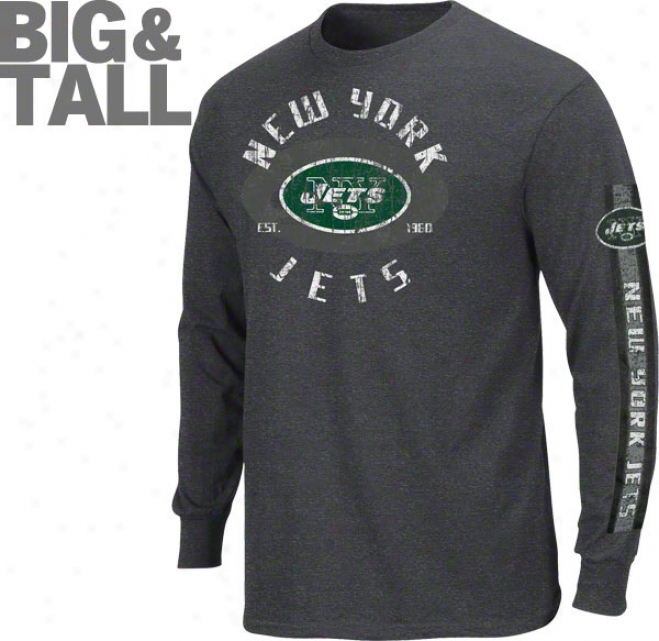 New York Jets Big & Tall Gridiron Touch Iii Long Sleeve Jersey Shirt