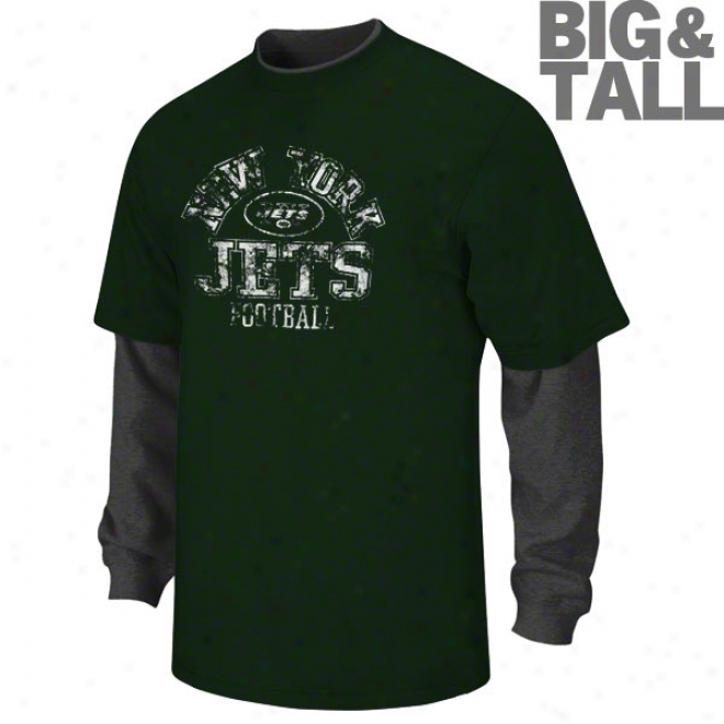 New York Jetss Bug & Tall Comprehend & React Long Sleeve 2-fer Shirt