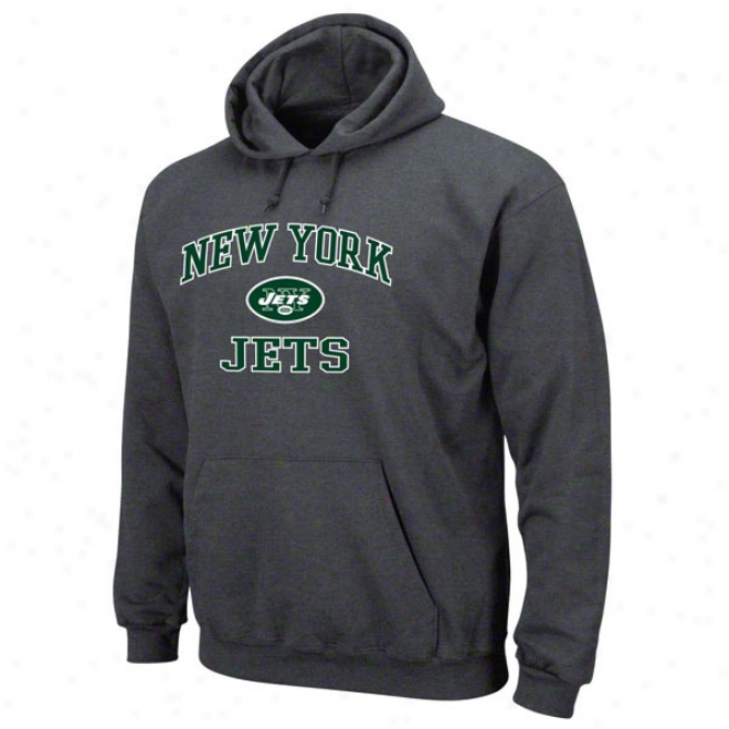 New York Jets Charcoal Hearf And Leader Ii Hooded Sweatshirt