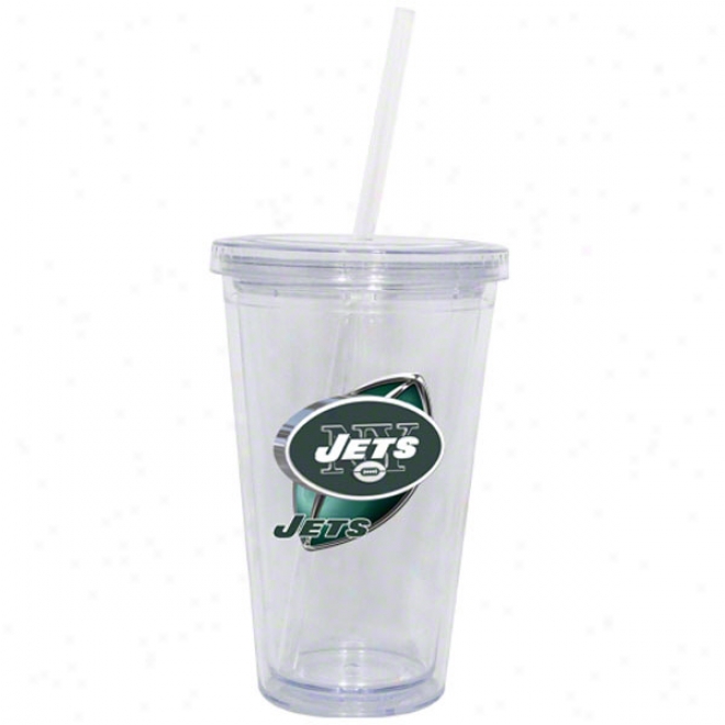 New York Jets Double Wall Tumbler With Straw