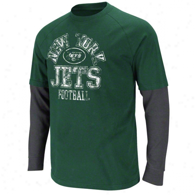 New York Jets Green Read And React Two-fer T-shirt