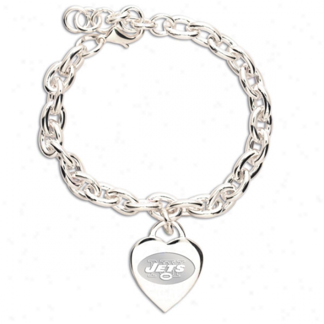 New York Jets Heart Charm Bracelet