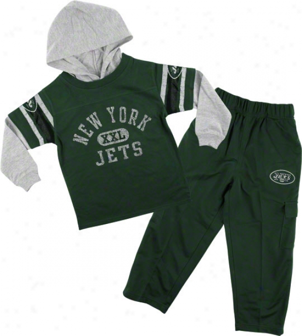 Unaccustomed York Jets Infant Faaux Layered Jersey And Pant Set