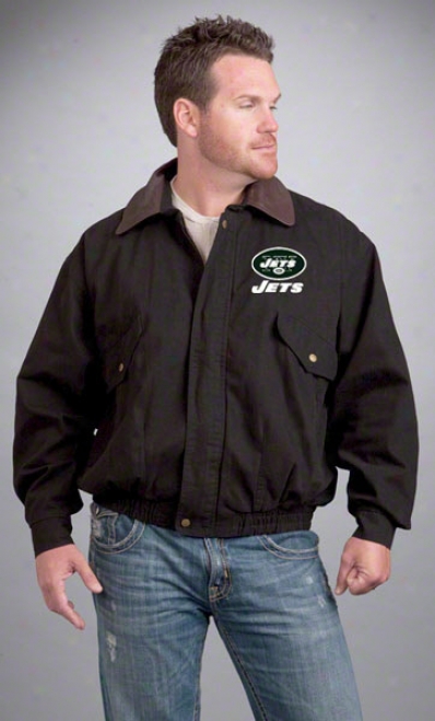 New York Jets Jacket: Black Reebok Navigator Jacket