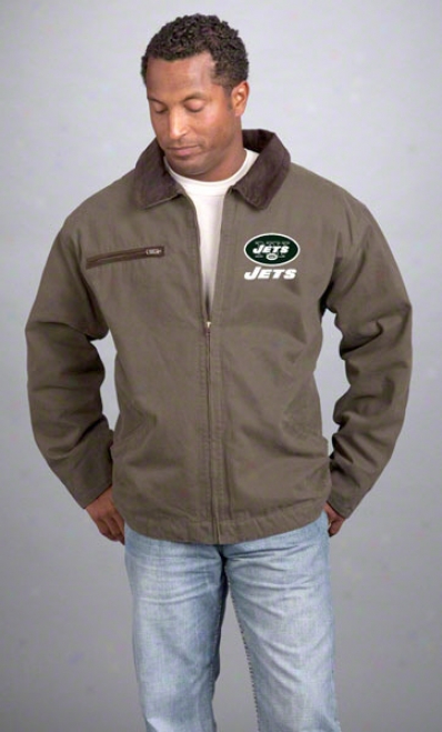New York Jets Jacket: Olive Reebok Tradesman Jacket
