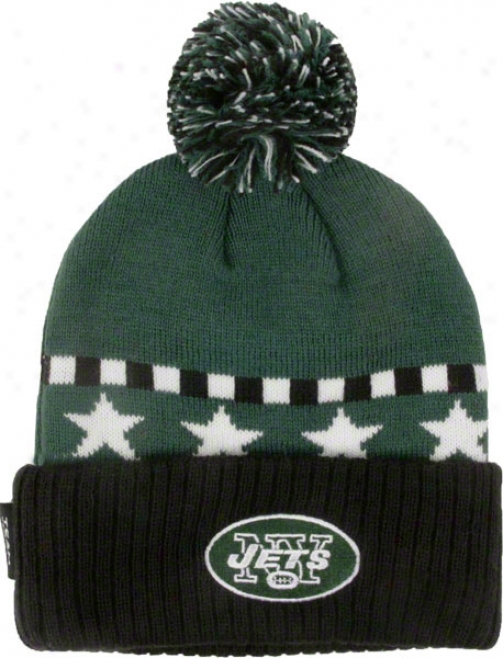 New York Jets Kid's 4-7 Cuffed Knit Pom Hat