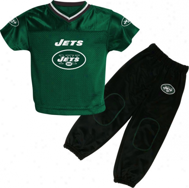 New York Jets Kid's 4-7 Football Jersey And Pant Set