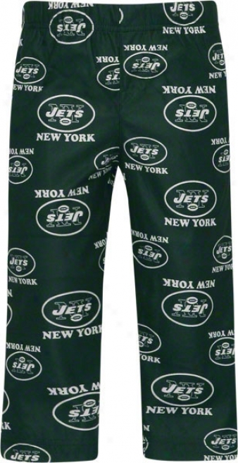 New York Jets Kid's 4-7 Green Printed Logo Sleep Pants