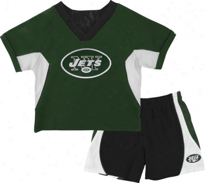 New York Jets Kid's 4-7 Raglan Company Shirt And Shorts Combo Pack