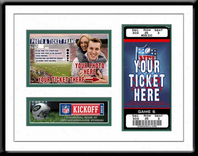 New York Jets New Meadowlands Stadkum Inaugural Game Photo & Ticket Frame