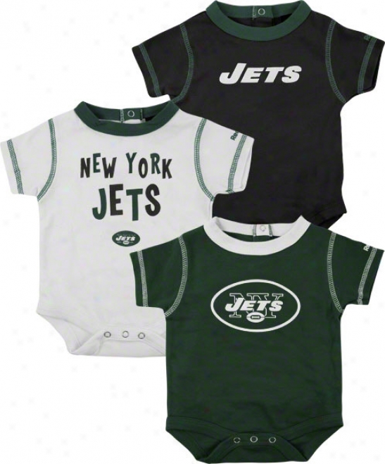 New York Jets Newborn 3-piece Creeper Set