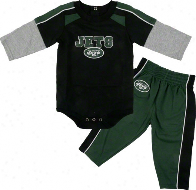 New York Jets Newborn Long Sleeve Creeper And Pants Set