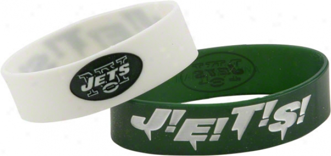 New York Jets Phat Bandz Bracelet 2-pack