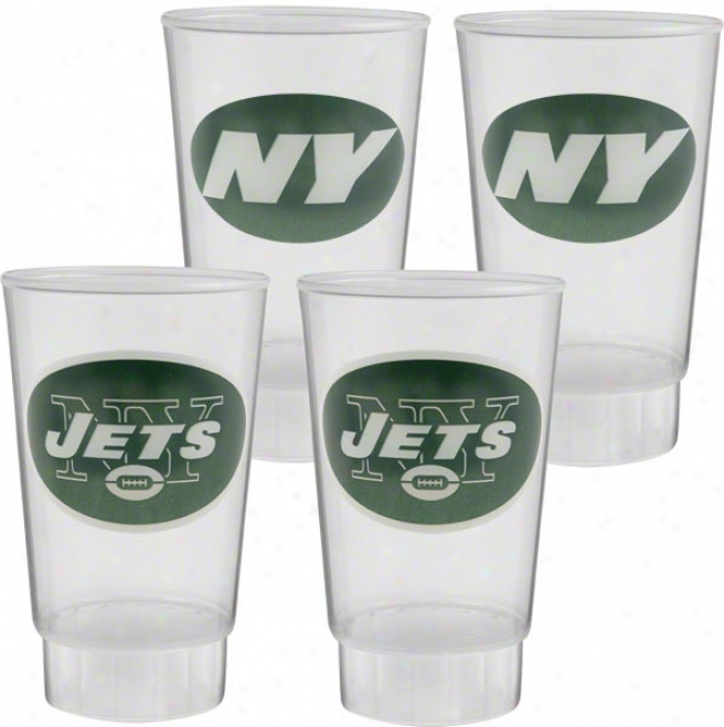 Starting a~ York Jets Pladtic Tumbler 4-pack