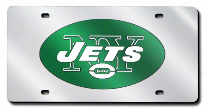 New York Jets Silver License Plate Laser Game of ~