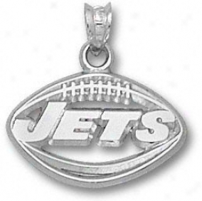 New York Jets Sterling Silver ''jets'' Football Pendant