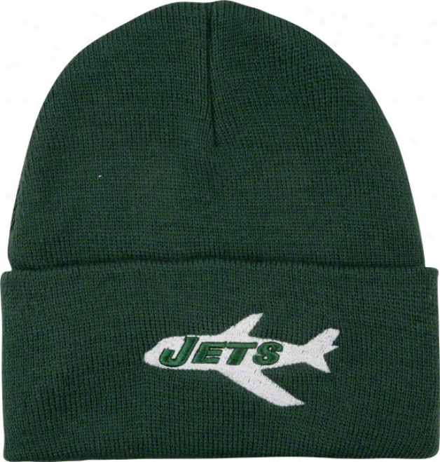 New York Jets Throwback Cuffer Knit Hat