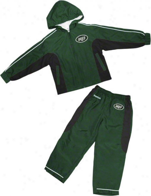 New York Jets Toddler F8ll-zip Hooded Jacket And Pant Set