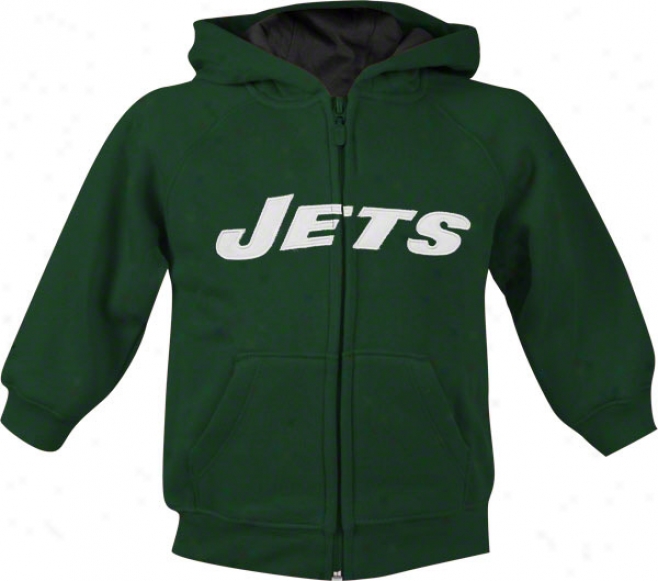 New York Jets Toddler Sportsman Full-zip Fleece Hooded Sweayhsirt