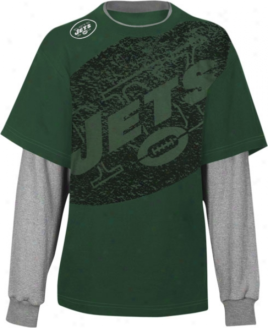 New York Jets Toddler Touchdown Faux Layered Long Sleeve T-shirt