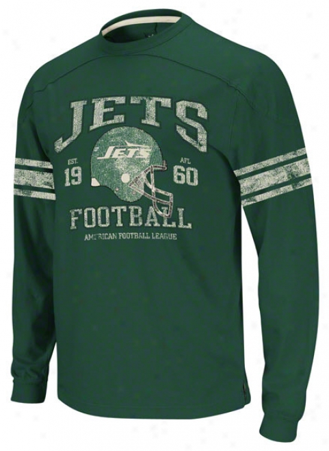 New York Jets Vintage Appliqu Long Sleeve Green T-shirt
