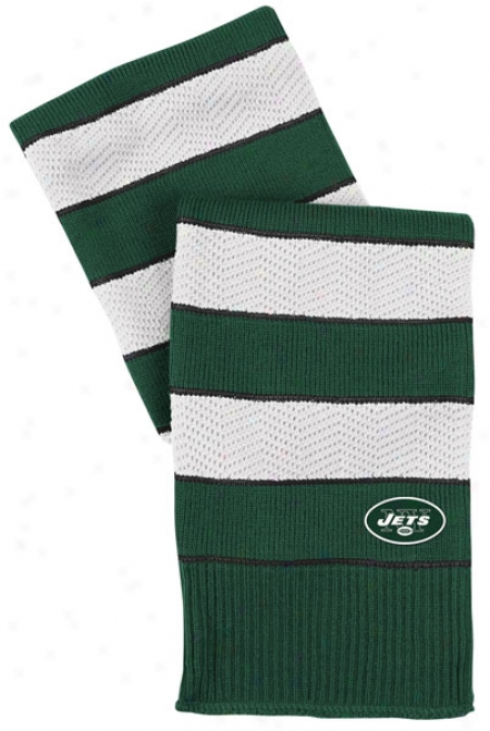 Starting a~ York Jets Women's Herringbone Striped Scarf