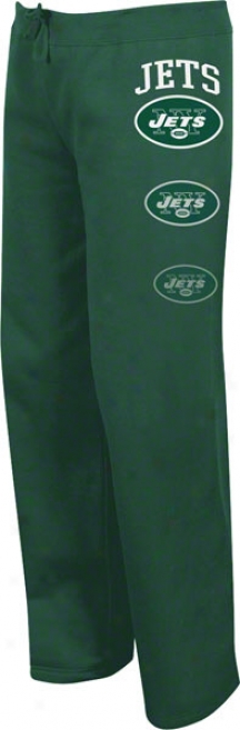 New York Jets Women's Lateral Spirit Ii Green Fleece Pants