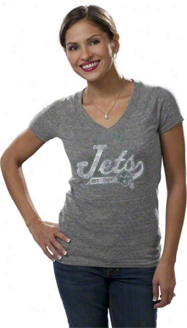 New York Jets Women's Tri-blend Arched Tailsweep Too T-shirt