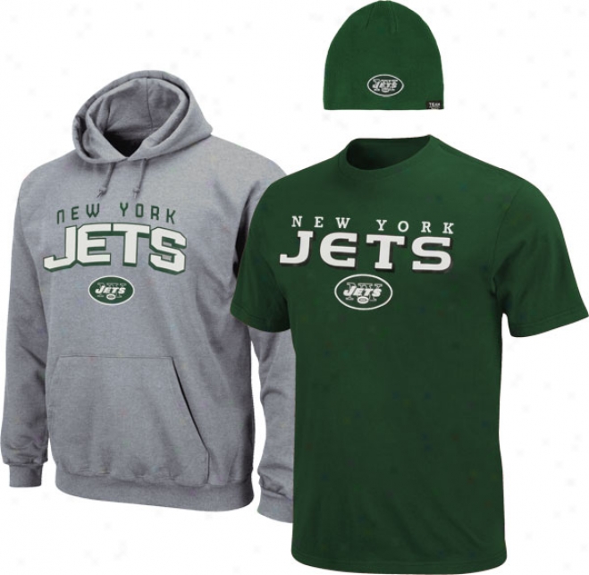 New York Jets Young men Beenie, Hoodie, And T-shirt 3-pack Set