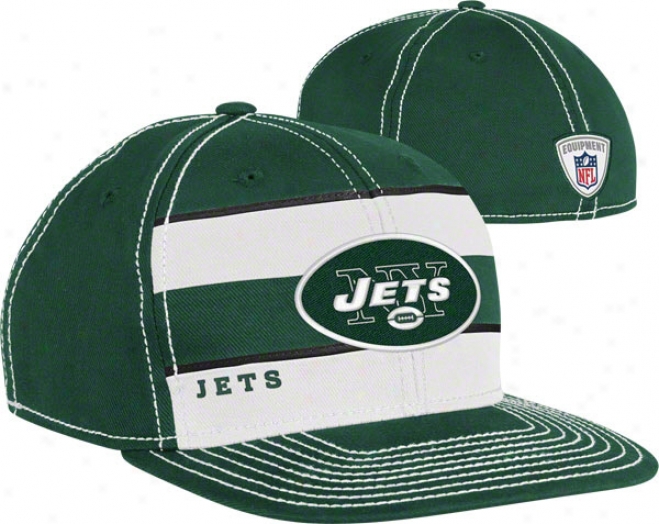 New York Jets Youth Hat: 2011 Player Sideline Flat Brim Flex Hat