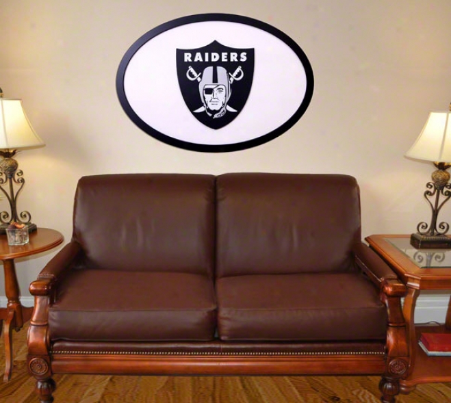 Oakland Raiders 46 Inch Logi Wall Art