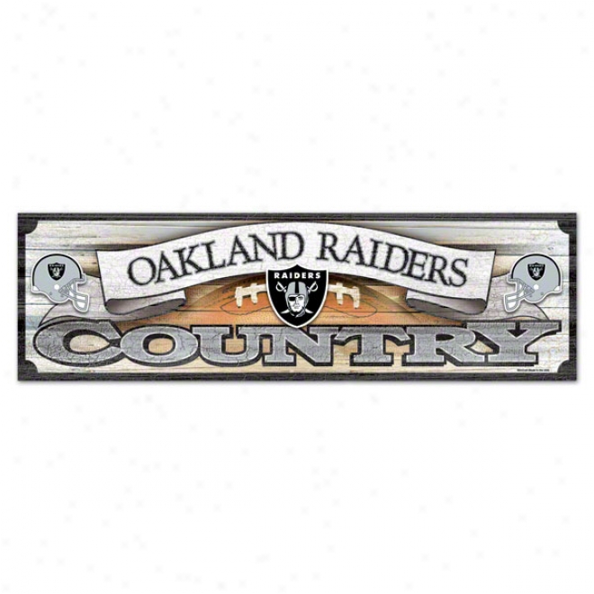 Oakland Raiders 9x30 Wood Symbol