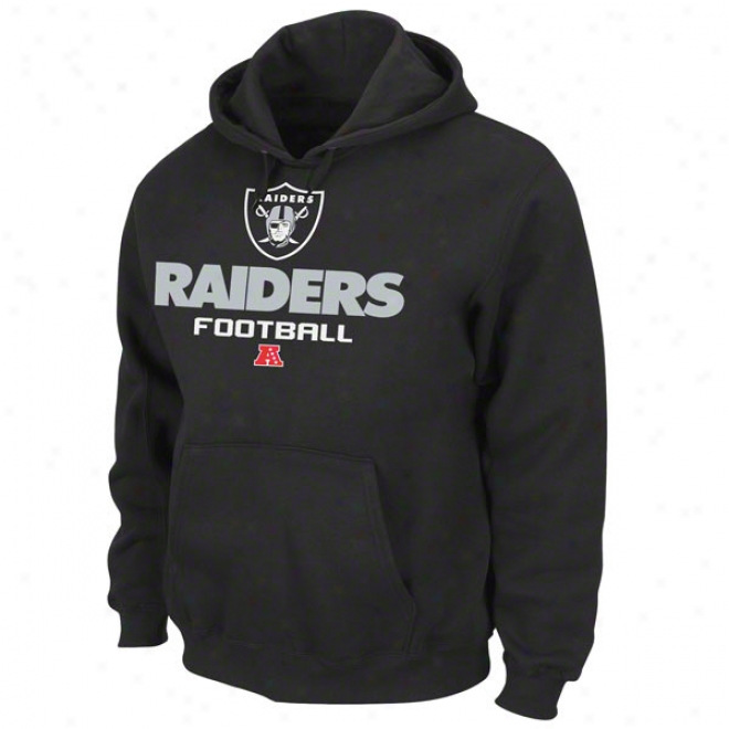 Oakland Raiders Black Critical Victory V Fleece Hooded Sweatshirt