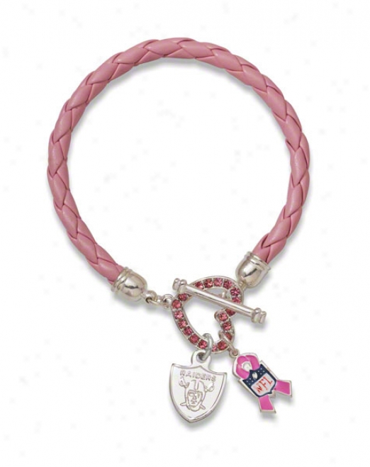 Oakland Raiders Breast Cancer Awareness Bracelet