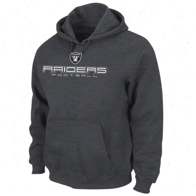 Oakland Raiders Charcoal First And Goal Iv Hooded Sweatshirt