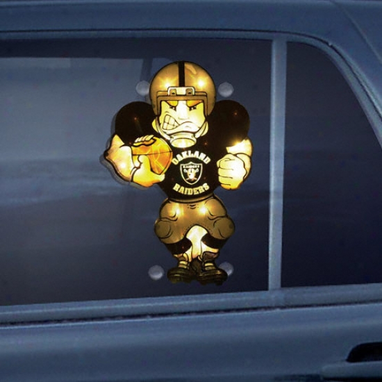 Oakland Raiders Double Sided Car Window Light-up Player