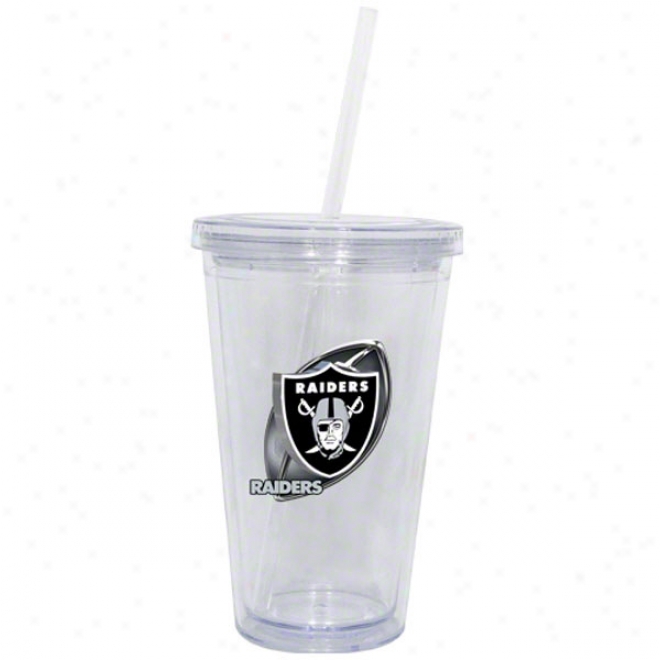 Oaakland Raiders Double Wall Tumbler With Straw