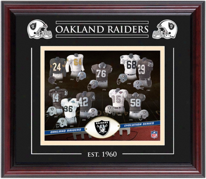 Oakland Raiders - Evolution - Framed 8x10 Collage With Laser Etching