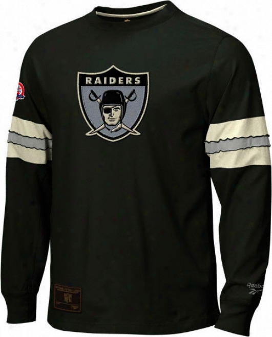 Oakland Raiders Gridiron Classics Throwback Logo Long Sleeve Jersey Crew