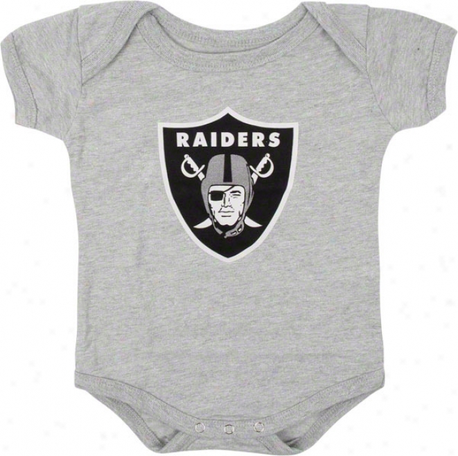 Oakland Raiders Infant Grey Reebok Logo Creeper