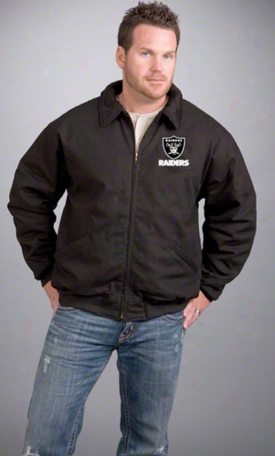 Oakland Raiders Jacket: Black Reebok Saginaw Jacket