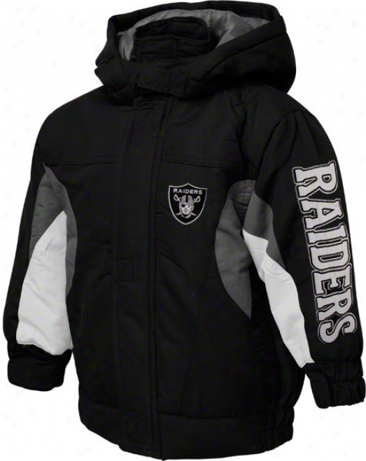 Oakland Raiders Kids Black Reebok Nfl Midweight Jacket