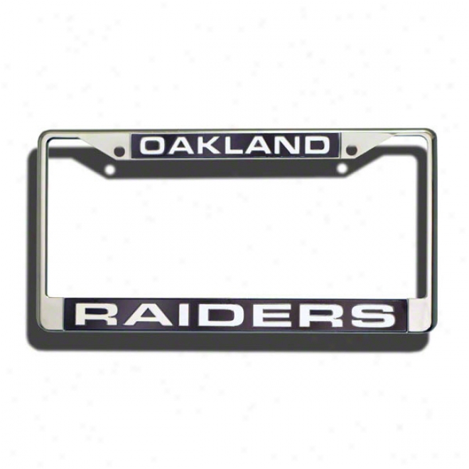 Oakland Raiders Laser Chrome License Plate Frame