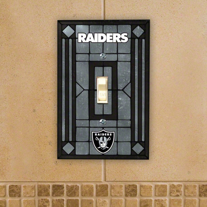 Oakland Raiders Light Switch Cover: Single Glass